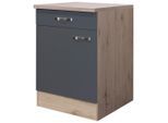 Möbelix , Dunkelgrau, Eiche San Remo , Holzwerkstoff , 1 Fächer , 1 Schublade(n) Schubladen , einzeln stellbar , 60x85x60 cm , Made in Germany , individuell planbar , Küche, Küchenblöcke, Küchenschränke, Küchenunterschränke