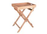 Gardenson , Braun , Holz , Teakholz , Hartholz , rechteckig , 29x50x39 cm , gastro- und objekttauglich, wetterfest, UV-beständig, abnehmbares Tablett, einfacher Aufbau , Gartenmöbel, Gartentische, Loungetische & Beistelltische Outdoor