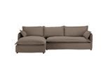 Livetastic , Braun , Textil , Füllung: Schaumstoff, Polyester , Ottomane links, L-Form , 295x165 cm , Rücken echt , Wohnzimmer, Sofas & Couches, Wohnlandschaften, Ecksofas