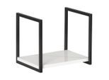 Mid.you , Schwarz, Weiß , Metall, Holzwerkstoff , 33x28x28 cm , hängend , Badezimmer, Badezimmermöbel, Badezimmerregale, Badregale