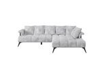 Möbelix , Hellgrau , Textil , Füllung: Silikon, Schaumstoffflocken , Ottomane rechts, L-Form , 297x200 cm , Made in EU , Rücken echt , Wohnzimmer, Sofas & Couches, Wohnlandschaften, Ecksofas