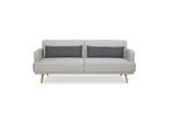 Livetastic , Hellgrau , Textil , Pinie , 214x83x86 cm , Wohnzimmer, Sofas & Couches, Wohnlandschaften, Wohnlandschaften mit Bettfunktion
