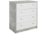 Möbelix , Grau, Weiß , Holzwerkstoff , 4 Schublade(n) Schubladen , 74x85.4x44.5 cm , Beimöbel erhältlich , Kleinmöbel, Kommoden, Kommoden