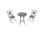 Ambia Garden , Grau, Rosa, Schwarz , Metall, Keramik , 75 cm , Grüner Punkt, Europäischer Sicherheitsstandard , Stuhl klappbar, geeignet für Balkon , Gartenmöbel, Gartenmöbel-Sets, Gartengarnituren