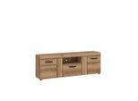 Möbelix , Eichefarben , Holzwerkstoff , 2 Fächer , 157x55.8x40.9 cm , Wohnzimmer, TV-Möbel, TV- & Lowboards