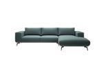 Mid.you , Anthrazit , Holz, Textil , Füllung: Polyester, Silikon , Ottomane rechts, L-Form , 330x180 cm , Made in EU , Wohnzimmer, Sofas & Couches, Wohnlandschaften, Ecksofas