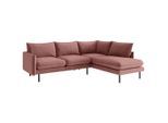 Livetastic , Altrosa , Textil , Füllung: Daunen, Silikon , Ottomane rechts, L-Form , 267x204 cm , Made in EU , Rücken echt , Wohnzimmer, Sofas & Couches, Wohnlandschaften, Ecksofas