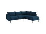 Livetastic , Blau , Textil , Füllung: Daunen, Silikon , Ottomane rechts, L-Form , 267x204 cm , Made in EU , Rücken echt ,