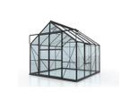 Möbelix , Schwarz , Metall, Glas , 257x231.8x258 cm , Freizeit im Garten, Gartenpflege, Gewächshäuser, Gewächshaus Zubehör