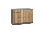 Held , Graphitfarben, Eiche Wotan , Holzwerkstoff , 6 Schublade(n) Schubladen , 120x85x60 cm , Made in Germany ,