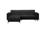 Livetastic , Schwarz , Textil , Wenge , seitenverkehrt montierbar, L-Form , 257x174 cm , Made in EU, FSC 100% , Armlehnen seitenverkehrt montierbar, Armteil links, Armteil rechts , Wohnzimmer, Sofas & Couches, Wohnlandschaften, Ecksofas
