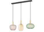 Möbelix , Grün, Schwarz, Goldfarben, Pink, Bernsteinfarben , Metall, Glas , Abstraktes , 26x120x98.5 cm , RoHS, CE , Beleuchtung, Innenleuchten, Hängeleuchten, Hängeleuchten mehrflammig