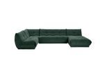 Livetastic , Dunkelgrün , Textil , U-Form, einzeln stellbar , 390x210 cm , Made in EU , Rücken echt, individuell planbar ,