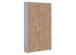 Mid.you , Grau, Eichefarben , Holzwerkstoff , 4 Fächer , 84.4x185.6x33 cm , Made in Germany , erweiterbar, in verschiedenen Größen erhältlich, abschließbar , Büromöbel, Aktenschränke & Aktenregale, Aktenschränke