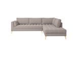 Mid.you , Taupe , Textil , Füllung: Polyester, Silikon , Ottomane rechts, L-Form , 310x204 cm , Made in EU ,