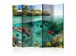 artgeist , Mehrfarbig , Holz, Textil , Kiefer , massiv , Abstraktes , 225x172x3 cm , Motiv auf Vorder- und Rückseite , Kleinmöbel, Paravents
