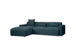 Livetastic , Petrol , Textil , Füllung: Schaumstoff,Schaumstoff , Ottomane links, L-Form , 303x196 cm , Made in EU , Rücken echt ,