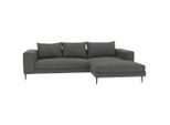 Trendmanufaktur , Dunkelgrau , Textil , Füllung: Schaumstoff, Silikon , Ottomane rechts, L-Form , 275x170 cm , Made in EU , seitenverkehrt erhältlich, Hocker erhältlich, Rücken echt , Wohnzimmer, Sofas & Couches, Wohnlandschaften, Ecksofas