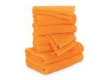 Moeve , Orange , Textil , Uni , Oeko-Tex® Standard 100 , saugfähig, Aufhängeschlaufe, angenehm weich, hochwertige Qualität , Heimtextilien, Badtextilien, Handtücher, Handtuchsets