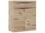 Möbelix , Anthrazit, Eichefarben , Holzwerkstoff , 3 Fächer , 1 Schublade(n) Schubladen , 86x101.6x39.9 cm ,