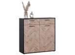 Möbelix , Eichefarben , Holzwerkstoff , 6 Fächer , 2 Schublade(n) Schubladen ,