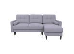 Mid.you , Hellgrau , Textil , Eiche , Füllung: Polyetherschaumkern,Polyetherschaumkern , seitenverkehrt montierbar, L-Form , 223x157 cm , Made in EU , Liegefunktion , Wohnzimmer, Sofas & Couches, Wohnlandschaften, Ecksofas