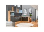 Möbelix , Grau, Eiche San Remo , Holzwerkstoff , 4 Schublade(n),1 Schublade(n) Schubladen , einmalig seitenverkehrt montierbar, nur wie online abgebildet bestellbar , A , 280x170 cm , links aufbaubar, rechts aufbaubar , Küche, Küchenblöcke, Eckküchenblöcke