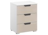 Rauch Möbel , Weiß, Champagner , Glas, Holzwerkstoff , 3 Schublade(n) Schubladen , 47x62x42 cm , Blauer Engel, Goldenes M, Made in Germany , Soft-Close-System ,