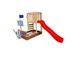 Ambia Garden , Braun, Rot , Holz, Kunststoff, Textil , Hemlocktanne , 87x150x180.5 cm , Grüner Punkt, EN 71, Europäischer Sicherheitsstandard, FSC 100% , Spielwaren, Outdoorspielzeug, Spieltürme