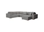Livetastic , Grau , Textil , Buche , Hartholz , Füllung: Silikon, Schaumstoffflocken,Silikon, Schaumstoffflocken , seitenverkehrt montierbar, U-Form , 371x283 cm , Made in EU , Liegefunktion ,