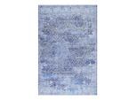 Wecon Home , Blau, Silberfarben , Textil , orientalisch , rechteckig , 130x190 cm , Textiles Vertrauen - Oeko-Tex®, Hohenstein, AZO-frei, Qualität aus Österreich , für Fußbodenheizung geeignet, in verschiedenen Größen erhältlich, lichtunempfindlich, pflegeleicht, strapazierfähig, leicht zusammenrollbar ,
