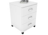 Mid.you , Weiß , Holzwerkstoff , 3 Schublade(n) Schubladen , 45x58x44 cm , Büromöbel, Rollcontainer