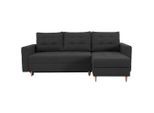 Mid.you , Anthrazit , Textil , Füllung: Schaumstoffflocken , seitenverkehrt montierbar, Eckteil, L-Form , 232x141 cm , Bettkasten erhältlich, Liegefunktion, Schlafen auf Sitzhöhe, Bettfunktion erhältlich, Rücken echt , Wohnzimmer, Sofas & Couches, Wohnlandschaften, Ecksofas