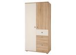Möbelix , Weiß, Sonoma Eiche , Holzwerkstoff , 3 Fächer , 3 Schublade(n) Schubladen , 90x191x53 cm , Baby, Babyzimmer, Babyzimmerschränke