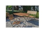 Gardenson , Anthrazit, Akaziefarben , Holz, Metall , Akazie , rechteckig , 120x75x80 cm , Stühle klappbar , Gartenmöbel, Gartenmöbel-Sets, Gartengarnituren