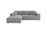 Livetastic , Hellgrau , Textil , Füllung: Daunen, Silikon,Silikon , Ottomane links, L-Form , 272x195 cm , Made in EU , planbar, Rücken echt, individuell planbar , Wohnzimmer, Sofas & Couches, Wohnlandschaften, Ecksofas