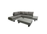 Gardenson , Grau, Klar, Naturfarben, Schwarz , Metall, Kunststoff, Glas, Textil , Füllung: Polyester,Polyester , L-Form , gastro- und objekttauglich, regenabweisend, UV-beständig, wetterfest, platzsparend verstaubar, geeignet für Balkon ,