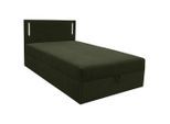 Livetastic , Dunkelgrün , Textil , mehrschichtige Massivholzplatte (Tischlerplatte) , H2 , 121x110x210 cm , Bettkasten, gepolstertes Kopfteil, Beleuchtung , Schlafzimmer, Betten, Boxspringbetten