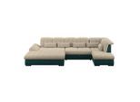 Möbelix , Creme, Türkis , Kunststoff , Füllung: Schaumstoff , Ottomane links, U-Form , 358x212 cm , Made in EU , Relaxfunktion ,
