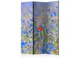 artgeist , Hellblau, Hellgrün , Holz, Textil , Kiefer , massiv , Floral , 135x172x3 cm , Motiv auf Vorder- und Rückseite , Kleinmöbel, Paravents