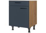 Nobilia , Blau, Eichefarben , Holzwerkstoff , 1 Fächer , 1 Schublade(n) Schubladen , einzeln stellbar , 60x87x56 cm , Blauer Engel, Pefc, Goldenes M, Made in Germany, DGM-Klimapakt , Küche, Küchenblöcke, Küchenschränke, Küchenunterschränke