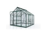 Möbelix , Grün , Metall, Kunststoff, Glas , 257x231.8x258 cm , Freizeit im Garten, Gartenpflege, Gewächshäuser, Gewächshaus Zubehör