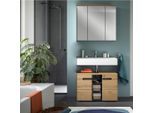 Mid.you , Eiche Artisan , Glas, Holzwerkstoff , 10 Fächer , 80 cm , FSC MIX , stehend ,