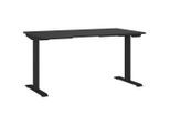 Germania , Graphitfarben, Schwarz , Metall, Holzwerkstoff , rechteckig , 80x72-120x140 cm , höhenverstellbar , Büromöbel, Schreibtische, Höhenverstellbare Schreibtische