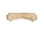 Livetastic , Beige , Leder , Echtleder , Rindleder , 265x265 cm , Made in EU , Lederauswahl, Bettfunktion erhältlich, Rücken echt , Wohnzimmer, Sofas & Couches, Schlafsofas, Ecksofas mit Schlaffunktion