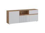 Möbelix , Grau, Eichefarben , Holzwerkstoff , 1 Fächer , 1 Schublade(n) Schubladen , 150x59.5x40 cm , Wohnzimmer, TV-Möbel, TV- & Lowboards
