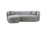 Mid.you , Hellgrau , Textil , Ottomane links, L-Form , 264x143 cm , Made in EU , Wohnzimmer, Sofas & Couches, Wohnlandschaften, Ecksofas