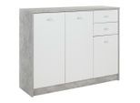 Möbelix , Grau, Weiß , Holzwerkstoff , 3 Fächer , 2 Schublade(n) Schubladen , 109.1x85.4x34.6 cm , Beimöbel erhältlich , Kleinmöbel, Kommoden, Kommoden