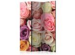 artgeist , Violett, Hellrosa , Holz, Textil , Kiefer , massiv , Floral , 135x172x3 cm , Motiv auf Vorder- und Rückseite , Kleinmöbel, Paravents