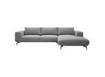Mid.you , Grau , Holz, Textil , Füllung: Polyester, Silikon , Ottomane rechts, L-Form , 330x180 cm , Made in EU ,